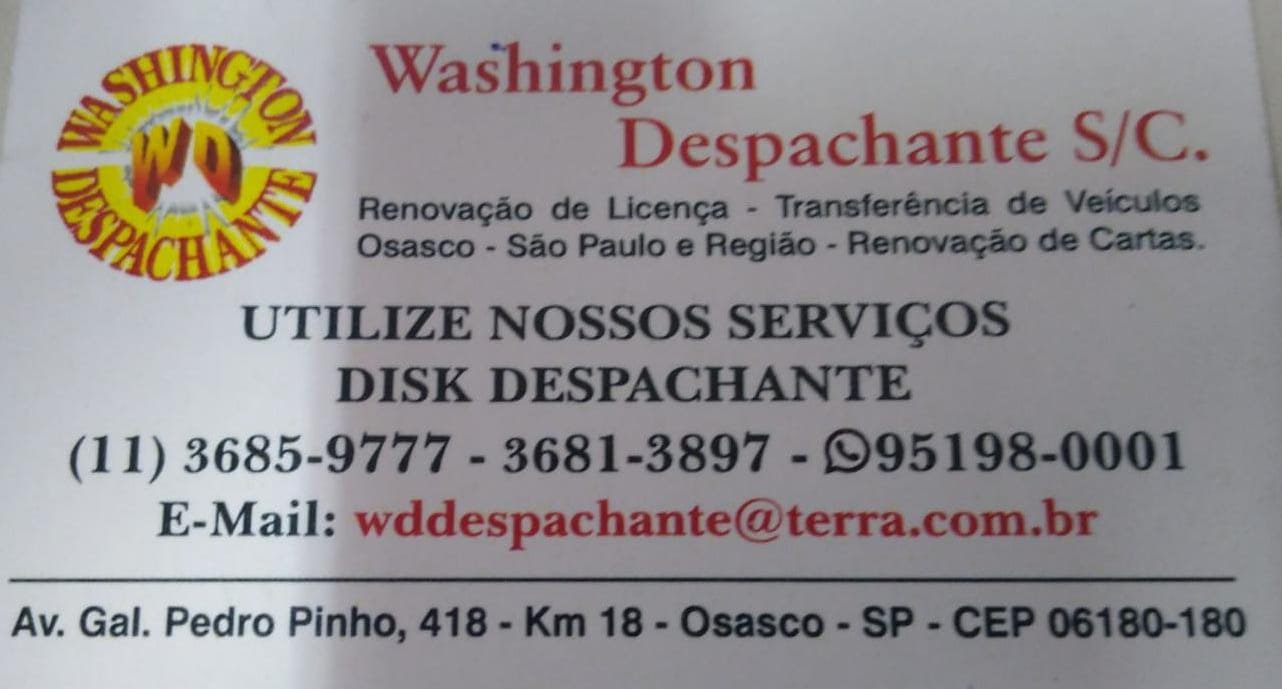 Whashington Despachante em Osasco