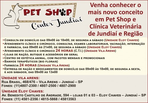 Pet Shop Center Jundiaí - Unidade Eloy Chaves - em Jundiai